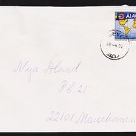 Finnland - Aland - Brief mit Marke Mi. Nr. 55 - 3 Kap-Hoorn-Kongreß, Mariehamn <