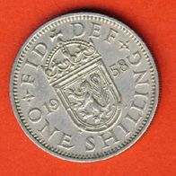 Großbritannien 1 Shilling 1958 Wappen von Schottland
