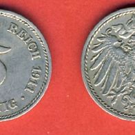 Kaiserreich 5 Pfennig 1911 E