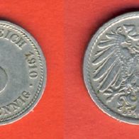 Kaiserreich 5 Pfennig 1910 D