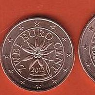 2012 Lose Kursmünzen Österreich Austria UNC 1 Cent & 2 Cent & 5 Cent Prägefrisch