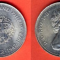 Großbritannien 25 Pence 1972 25. Hochzeitstag von Königin Elizabeth und Prinz Philip