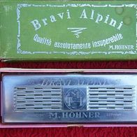 Hohner-Mundharmonika-Bravi Alpini-sehr altes Modell-zum Teil funktionsfähig!