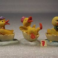 Drei kleine Enten-Figuren aus harter Keramik , Set Nr. 7