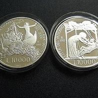Vatikan Silber 2 x 10 000 Lire 1997 Hl. Jahr 2000 Ausgabe 3