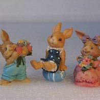 Drei Hasen-Figuren aus harter Keramik , Set Nr. 10