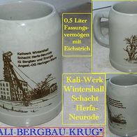 Bergbau-Bier-Krug mit Förderturm Kali-Werk Wintershall-Herfa-Neurode