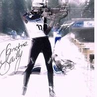 Sandrine Bailly Frankreich Biathlonlegende Originalautogramm -al-