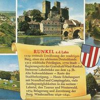 alte AK Chronikkarte Runkel Lahn, mit 5 Ansichten des Ortes