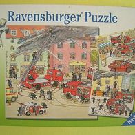 Puzzle Unterwegs mit der Feuerwehr - 3 Puzzle mit je 49 größeren Teile 17,8 x 17,8 cm