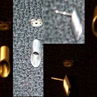 Ein Stylischer Ohrstecker in Silber 1,5x0,5cm Schräger Rohrabschnitt