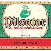 ALT ! DDR Bieretikett "Pilsator" : Brauerei † 1997 Halle/ Saale Sachsen-Anhalt