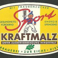 ALT ! Bieretikett Brauerei "Zur Eiche" † 1979 Kiel, Schleswig-Holstein