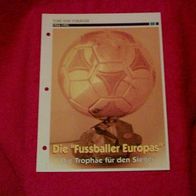 Die "Fussballer Europas" (1956-1993) / Infokarte über...