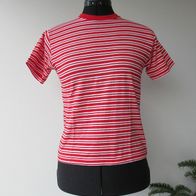 NEU: Ringel T-Shirt Gr. 128 rot weiß gestreift Mädchen Hemd maritim Streifen