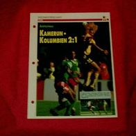 WM 1990: Achtelfinale Kamerun - Kolumbien / Infokarte über...