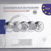 Deutschland Silber-Set 5 x 10 Euro 2007 Proof/ PP