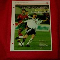 EM 1996: Qualifikationsspiel Portugal - Österreich / Infokarte über...