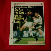 EM 1996: Qualifikationsspiel Deutschland - Georgien / Infokarte über...