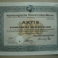 Aktie Hamburgische Electricitäts-Werke (HEW) 100 RM 1931