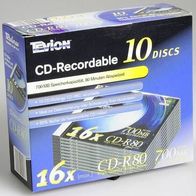 CD-R, Tevion, 700 MB/80 min, Slim-Case, 10er-Pack