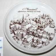 Fürstenberg Porzellan kleiner Teller mit Ansicht Wunstorf zwischen Altstadt und Stift