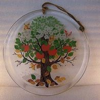 Rundes Glasbild mit Apfelbaum