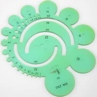 Zeichenschablone Kreisbögen, für Radien 0,5-40 mm