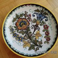 Keramik Sammelteller mit Blumenmuster - handbemalt
