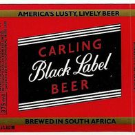 ALT ! Bieretikett "CARLING BEER" The South African Breweries Johannesburg Südafrika