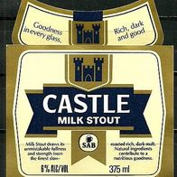 ALT ! Bieretikett "SAB CASTLE" The South African Breweries Johannesburg Südafrika