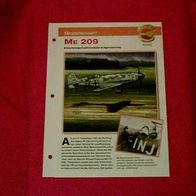 Me 209 (Messerschmitt) - Infokarte über