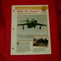 MiG-15 "Fagot" (Mikojan-Gurewitsch) - Infokarte über