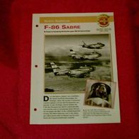 F-86 Sabre (North American) - Infokarte über