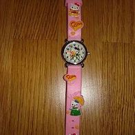 NEU Kinderuhr Kinder Armbanduhr Hello Kitty rosa