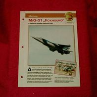 MIG-31 "Foxhound" (Mikojan) - Infokarte über