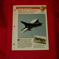 MIG-21bis "Fishbed" (Mikojan-Gurewitsch) - Infokarte über