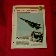 MIG-23 "Flogger" (Mikojan-Gurewitsch) - Infokarte über