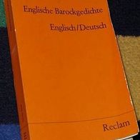 Englische Barockgedichte, Englisch/ Deutsch, 1971