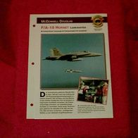 F/ A-18 Hornet Lenkwaffen (McDonnell Douglas) - Infokarte über