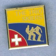 The Trio Skiers Schweiz Ski Wintersport Brosche :