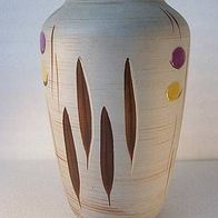 Keramik-Vase mit matt , seidenmatt und glatt - Glasur , West Germany 50ger J.