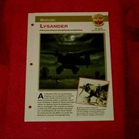 Lysander (Westland) - Infokarte über