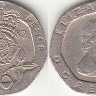 Großbritannien 20 Pence 1982 (m289)