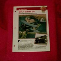 DH.18/ DH.34 (de Havilland) - Infokarte über