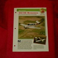 35/36 Bonanza (Beechcraft) - Infokarte über