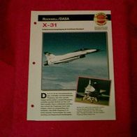 X-31 (Rockwell/ DASA) - Infokarte über