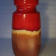 Rot-beige-braune Keramik-Vase , W. Germany 60ger Jahre