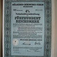 4% TSV des Mülheimer Bergwerks-Verein 500 RM 1942