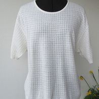 DDR Damen Pullover Gr. 46 weiß Wolpryla Retro 80er Jahre Kurzarm Shirt Vintage